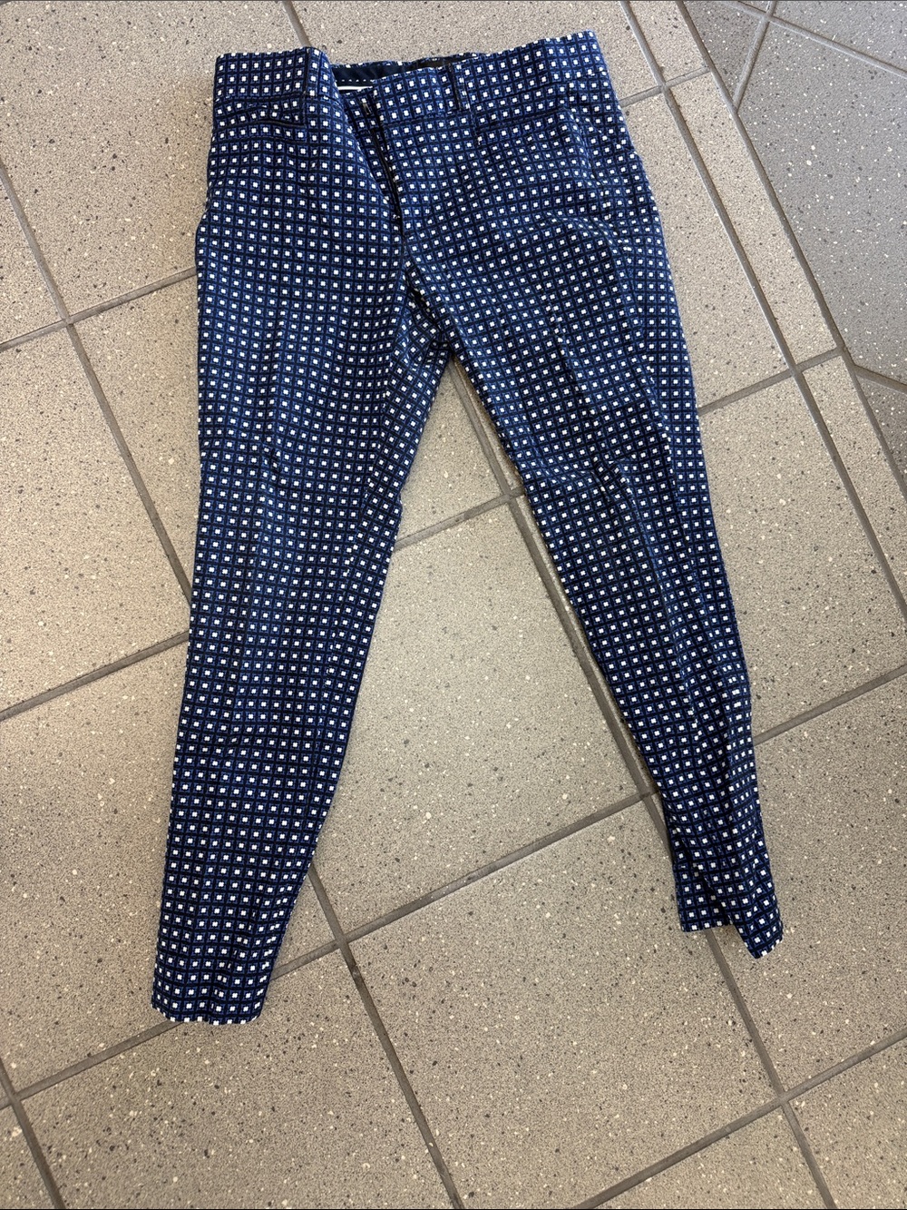 My FAV Navy Blue Printed Slim Pants